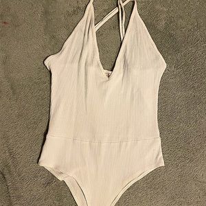 white v-neck bodysuit!! 
size: SMALL
condition: like new